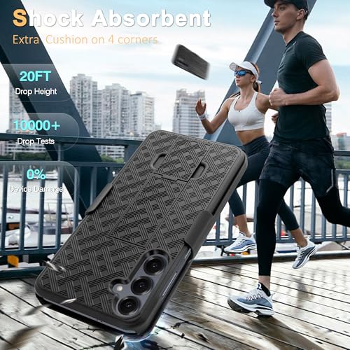 Fingic for Samsung Galaxy S25 Plus Case with Belt Clip Holster Kickstand | (Not fit for S25/S25 FE/S25 Ultra) Slim Combo Shell Swivel Holster Rugged Shockproof Case for Galaxy S25 Plus 6.7" 2025,Black - size: For Samsung Galaxy S25 Plus(6.7 inch 2025）