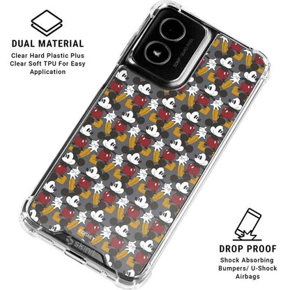 Skinit Clear Phone Case Compatible with Moto G Power 5G (2024) - Officially Licensed Disney Mickey Mouse Vintage Pattern Design