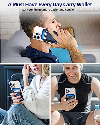 For Magsafe Wallet, 7 Card Holder, Strongest Magnetic Wallet | Magnetic Card Holder Wallet for iPhone 17/16/15/14/13/12 Series, 2 Card Slots, RFID Blocking, Vegan Leather, Navy Blue - color: Navy Blue