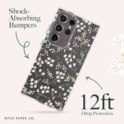 Rifle Paper Co. Samsung Galaxy S24 Ultra Case for Women [6.8"] [12ft Drop Protection] [Wireless Charging] Floral Print Phone Case for Samsung Galaxy S24 Ultra, Anti-Scratch, Shockproof - Petite Fleurs - color: Petite Fleurs