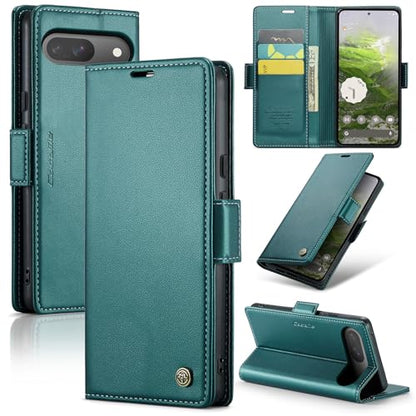 Wallet Case for Google Pixel 10/Google Pixel 10 Pro, Magnetic Flip Case with RFID Blocking Card Holder Kickstand for Women Men, Shockproof Durable Protective Phone Cover (Green) - color: Green