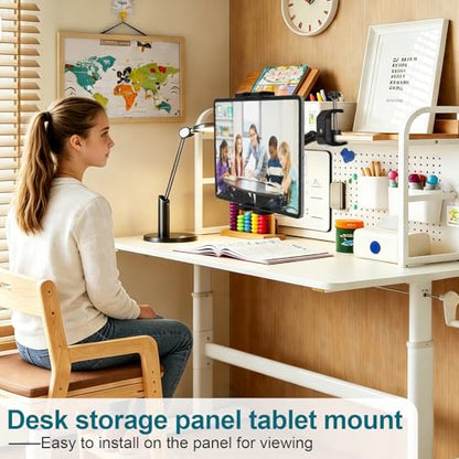 Under Cabinet Tablet Mount, Kitchen Tablet Holder iPad Mount for Desk/Table/Board/Chair,Compatible with 4.7~12.9" iPad/Nexus/LG G Pads/e-Reader/Switch/iPhone,360° Adjustable Aluminum Alloy Arm Stand - style: Tablet Mount