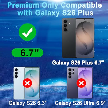 2 Pack Privacy Screen Protector Compatible with Galaxy S26 Plus 5G - Tempered Film [Fingerprint Unlock Support] - Camera Lens Protectors - Installation Frame - High Clarity - Anti-Spy Protection