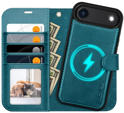 OCASE for iPhone Air Detachable Wallet Case with Card Holder, 2 in 1 PU Leather Flip Folio with RFID Blocking Stand Wrist Strap Shockproof Phone Cover 6.5 Inch 2025, Peacock Blue - color: Peacock Blue, size: iPhone Air