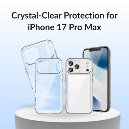 Clear Armor Hybrid Case for iPhone 17 Pro Max – Transparent Cover Supports Wireless Charging, Anti-Yellowing Shockproof Bumper with Camera & Screen Protection