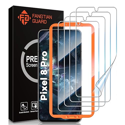 FANGTIAN 4 Pack Hybrid Screen Protector Film for Google Pixel 8 Pro