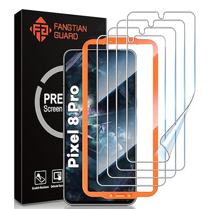 FANGTIAN 4 Pack Hybrid Screen Protector Film for Google Pixel 8 Pro
