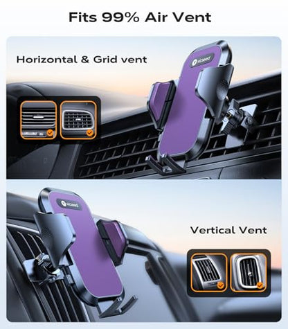 VICSEED Ultra Stable Car Phone Holder Vent [Never Fall Off & Won't Break] - color: Purple