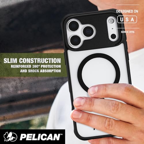 Pelican Ranger iPhone 17 Pro Max Case - MagSafe Case - Frosted Clear/Black | Rugged Magnetic Phone Case w/14ft Military-Grade Drop Protection - Anti-Scratch, Heavy Duty Phone Cover for iPhone 17 Pro Max - color: Frosted Clear/Black - Pro Max, style: iPhon
