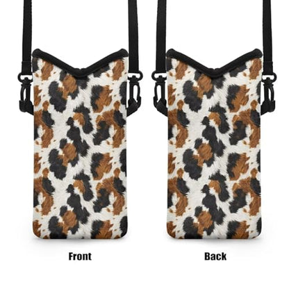 Cow Fur Print Crossbody Cell Phone Purse with Adjustable Strap, Women's Small Crossbody Wallet Bags, 4 x 8 inch for Most Phones - color: Cow Fur Print