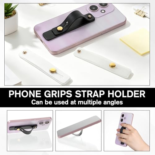 Jeffdad 6 Pcs Phone Grips Strap Holder for Hand Grip Finger Kickstand