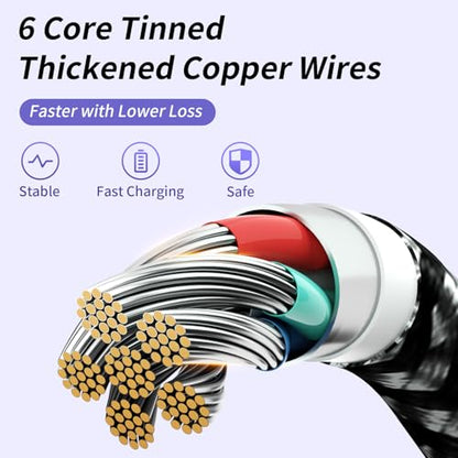 100W USB-C Multi Charging Cable with E-Mark Chip, USB C Cable Fast Charging - color: Blackgrey, size: 2Pack 5FT