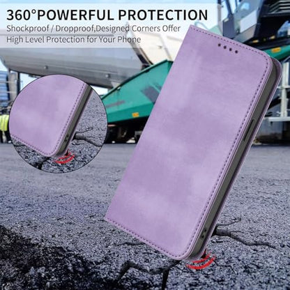 Back Case Compatible with Galaxy A10E Wallet, Bumper Leather Phone Case with RFID Blocking Ultra Slim Leather Cover Scratch Resistant Shell Protection Case Compatible with Samsung Galaxy A20E/A10E - color: Purple
