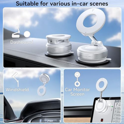 CloudValley Vacuum Magnetic Car Phone Mount for MagSafe - style: Magnetic Mount-White