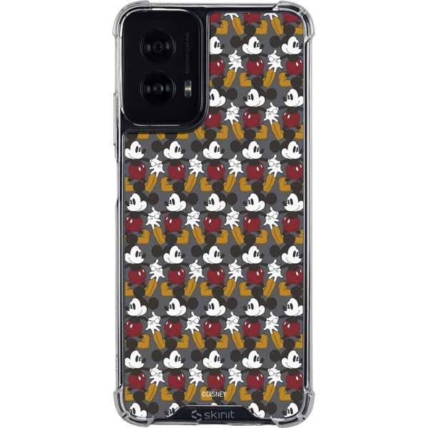 Skinit Clear Phone Case Compatible with Moto G Power 5G (2024) - Officially Licensed Disney Mickey Mouse Vintage Pattern Design
