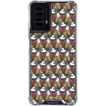 Skinit Clear Phone Case Compatible with Moto G Power 5G (2024) - Officially Licensed Disney Mickey Mouse Vintage Pattern Design