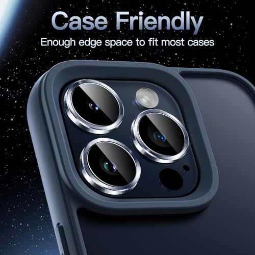 JETech Camera Lens Protector for iPhone 15 Pro/15 Pro Max, Blue, 1 Set - color: Blue