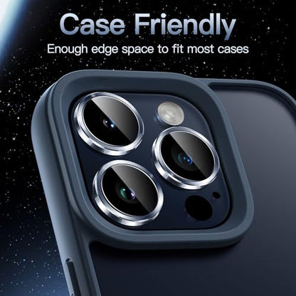 JETech Camera Lens Protector for iPhone 15 Pro/15 Pro Max, Blue, 1 Set - color: Blue