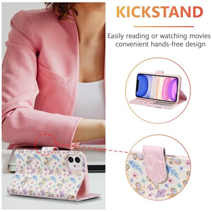 UEEBAI Wallet Case for iPhone 12/iPhone 12 Pro 6.1 inch, PU Leather Case Kickstand RFID Blocking Flip Case Card Slot Wrist Strap Relief Engraved Pattern Magnetic Closure Flower Folio Case, Butterfly - color: Butterfly, size: iPhone 12/iPhone 12 Pro 6.1 in