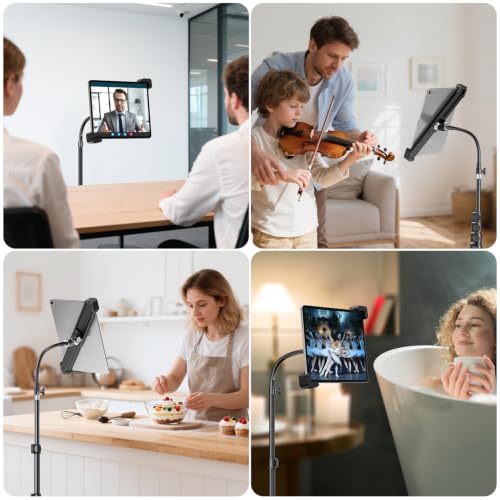 elitehood Diagonal iPad Tripod Stand, 72in Gooseneck Tablet Floor Stand - size: 9–13" · Diagonal Clamp