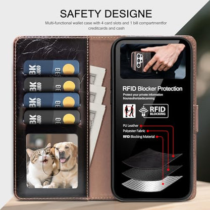 Compatible with Samsung Galaxy S26 Ultra Case Wallet with Card Holder [4 Card Slot] Women Men,RFID Blocking PU Leather Phone Case Flip Protector Cover Credit Card Slot Kickstand,Coffee - color: Coffee-U1, size: Samsung Galaxy S26 Ultra - 6.9"