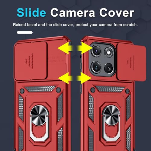 for Moto G Stylus 5G 2026/2025 Case Built in Slide Camera Cover - color: Red, size: Moto G Stylus 5G 2026/2025