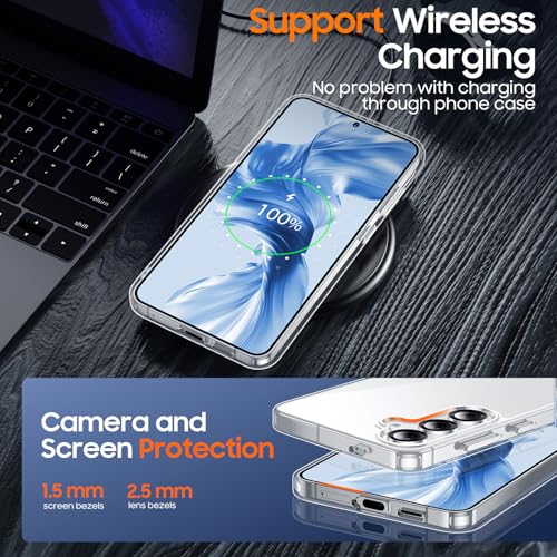 Designed for Samsung Galaxy S25 Case, Built in Hidden Kickstand Military Grade Drop Protection Never Yellowing Slim Thin Phone Case for Galaxy S25 Case 6.2"- Crystal Clear - color: Clear