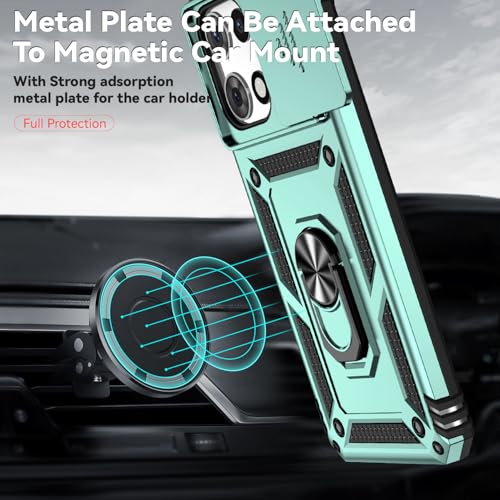 for Motorola Moto G 2025 / Moto G 2026 / Moto G Play 2026 Case, with Slide Camera Cover Screen Protector Ring Holder Kickstand Military Grade Protection Drop Tested Protective Phone Case (Dark Green) - color: Dark Green Military-Grade 2nd gen