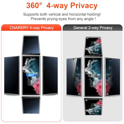 2 Pack 4 Way 360 ° Matte Privacy Screen Protector for Samsung Galaxy S22 Ultra 6.8 Inch[Not Glass], Anti-Scratch, Anti-Glare, Support fingerprint - size: Samsung Galaxy S22 Ultra