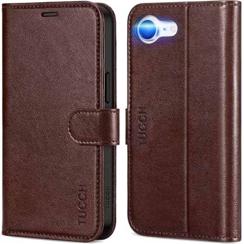 TUCCH Case Wallet for iPhone 17e & 16e 6.1", RFID Blocking, Chocolate Brown | 4 Card Holders, Kickstand, PU Leather, Magnetic Closure, Shockproof TPU Shell, Protective Flip Cover - color: Chocolate Brown