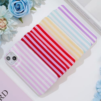 Striped case for iPhone 13/14 Blue/White | Aesthetic Striped，Full Protection Soft TPU，will not peel, fade or rub off ，Kawaii Cute Phone Case for Women Girls - color: Imd Striped Blue/White