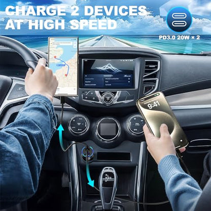 USB C Car Charger 40W,OKRAY Dual USB Type C PD3.0 Fast Charging Car Charger - size: 3 Pack