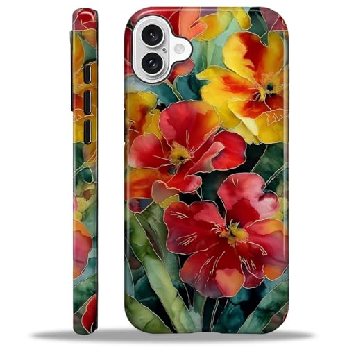 Case for iPhone 16 Plus Case,Vintage Floral Girly Design - Hybrid Dual Protection Silicone + Hard PC Shockproof Full Body Cover Slim Anti-Scratch Protective Case for Men Women - color: Vintage Floral Girly, size: iPhone 16 Plus