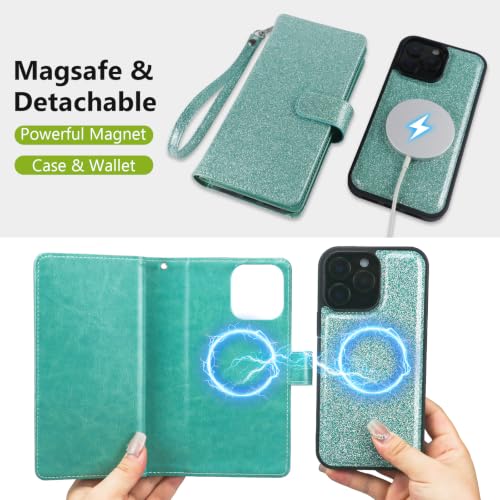 Varikke Wallet Case for iPhone 16 Pro Compatible with Magsafe, Mint Green - color: (Compatible with MagSafe) Mint, size: iPhone 16 Pro 6.3"