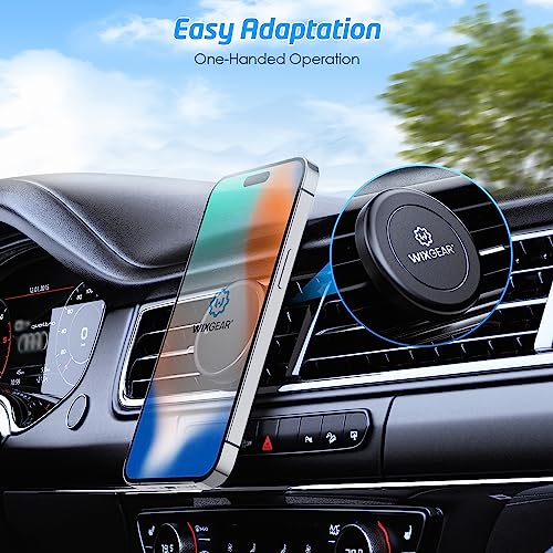 Magnetic Phone Holder for Car, WixGear [2 Pack] Universal Air Vent Magnetic Phone Mount for Car, Car Phone Holder Mount for Cell Phones and Mini Tablets with 4 Metal Plates