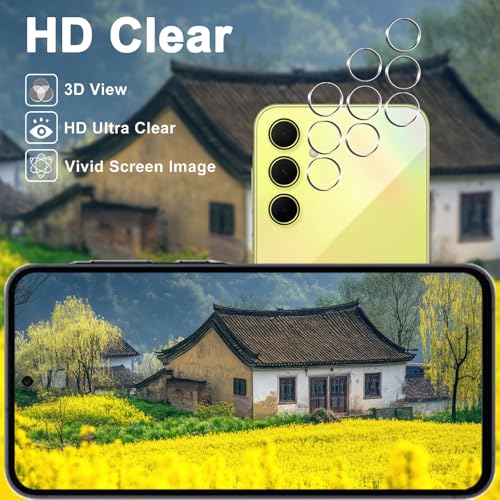 3+3 Pack for Samsung Galaxy A35 5G Screen Protector + Camera Lens Protector