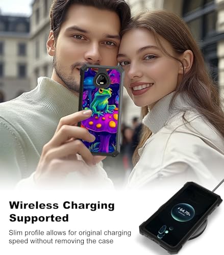 for Schok Volt Sv67q Sv67332 Case with Screen Protector, Military Grade Drop Protection, Dual Layer Hybrid Shockproof Protection TPU Phone Case for Schok Volt Sv67q, Mushroom Frog - color: Mushroom Frog