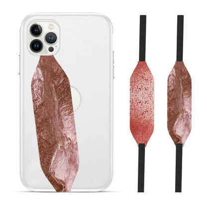 Switchbands Universal Phone Grip Strap | Phone Loop for iPhone & Android | Reversible Phone Straps As Cell Phone Finger Holder | Elastic Phone Grip - Wireless Charging Compatible - Foil Rose Gold