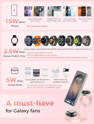 Aeinidi Super Fast Strong Magnetic Wireless Charger for Samsung - color: Pink, size: 15W