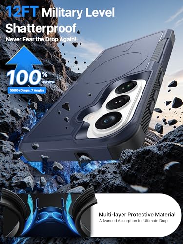 for Samsung Galaxy S26 Case Rugged Dual-Layer Shockproof Blue | Fit for Magsafe, Heavy Duty Military-Grade Protection, Matte Finish Scratch Resistant Anti-Fingerprint, S 26 Phone Case - color: Blue