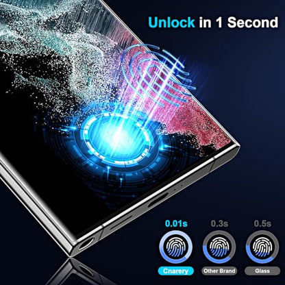 3 Pack Screen Protector for Samsung Galaxy S22 Ultra [Not Glass], Support Fingerprint Flexible TPU Film with Camera Lens Protector, Full Coverage - size: Samsung Galaxy S22 Ultra
