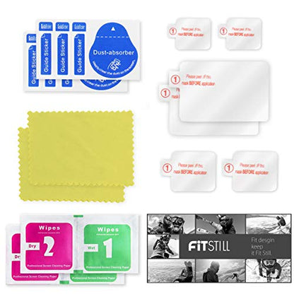 FiTSTILL Screen Protector for Go Pro Hero 8 Black,Ultra Clear 9H Hardness Scratch Resistant Tempered Glass Screen Protector+Tempered Glass Lens Protector+Small Display Film Hero8Accessories Kit - size: For Go Pro hero 8 black