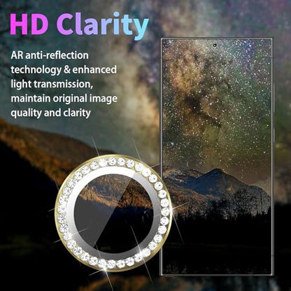 Camera Lens Protector for Samsung Galaxy S24 Ultra, Diamond Gold - color: Diamond Gold