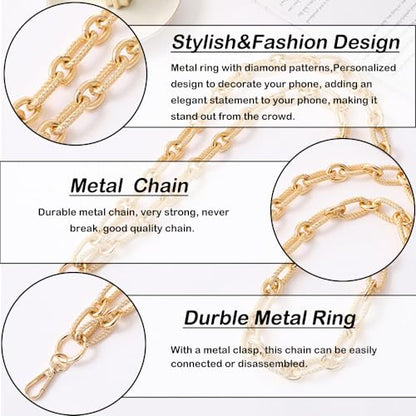 Crossbody Lanyard Strap, Durable Metal Chain Strap, Universal Phone Lanyard with Tether Tab, Detachable Phone Chain Strap - color: C