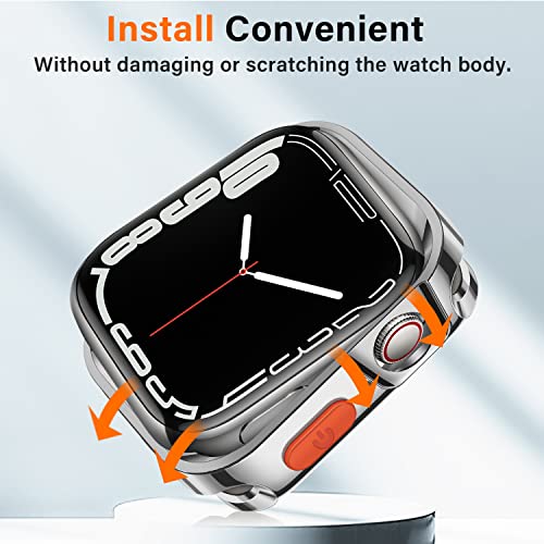 Amizee Rugged Case Compatible with Apple Watch Case Series 9/8/7 41mm SE 3/2/1 Series 6/5/4 40mm, Soft TPU Shockproof Bumper Drop Proof Protective Cover Compatible with iWatch - Plating Silver - color: Plating Silver, size: 40mm/41mm