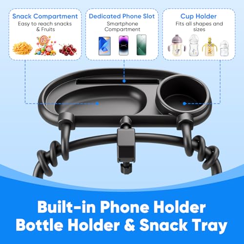 4 in 1 Universal Stroller Tray with Cup Holder, Baby Stroller Attachment - color: Multi
