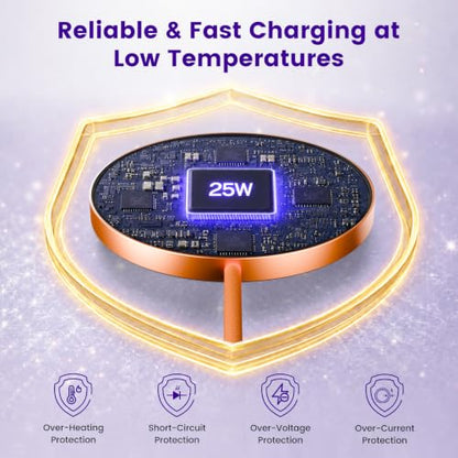 MagSafe 25W Wireless Charger for Apple Magnetic Fast Charging Pad - color: Orange