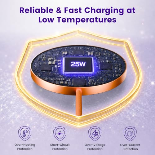 MagSafe 25W Wireless Charger for Apple Magnetic Fast Charging Pad - color: Orange