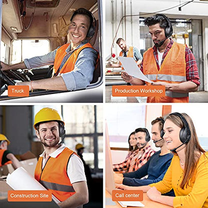 EKSA Noise Cancelling Trucker Bluetooth Headset with Microphone for Trucker - style: Trucker Headset with ENC Mic