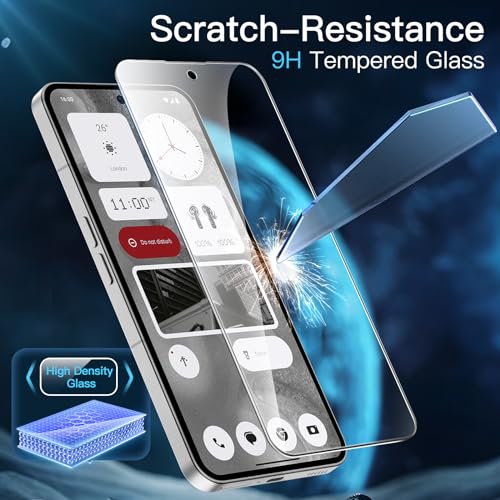 JETech Screen Protector for Nothing Phone 2, 3-Pack | HD Clear, 9H Tempered Glass Film, Anti-Scratch Glass - size: Nothing Phone 2
